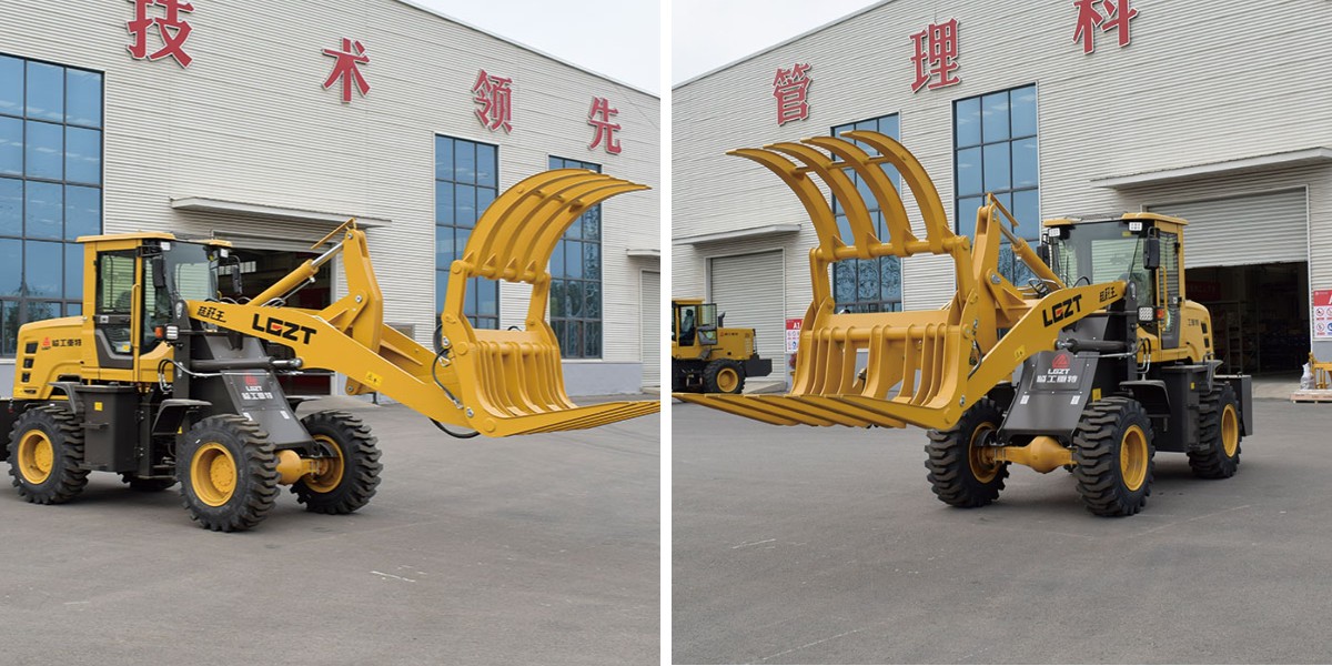 Колесный погрузчик с захватом для травы Колесный погрузчик с захватом для травы